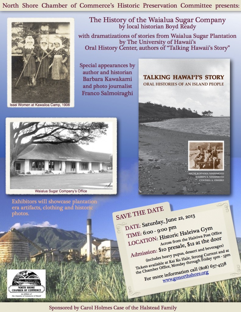 Wailua History Plantation Lecture flyer
